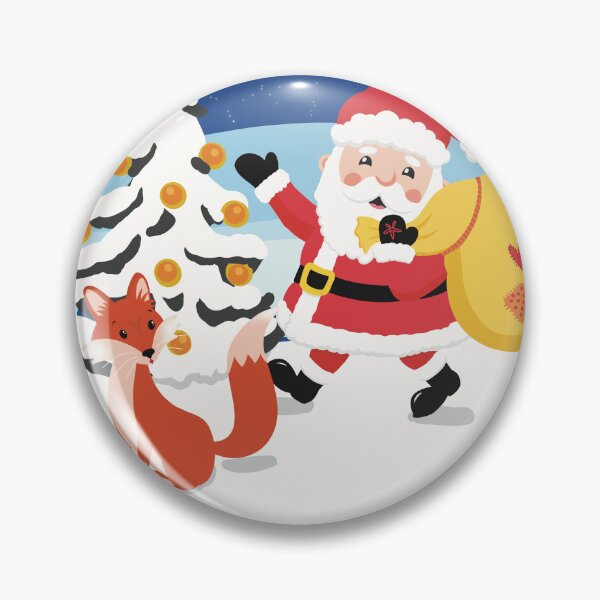 Item preview, Cute wintery landscape with a busy Santa Claus and a fox in the aurora borealis of the winternight designed and sold by marina63.