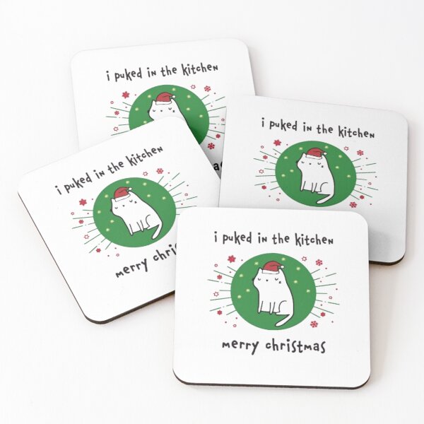 Item preview, I Puked In The Kitchen Merry Christmas , Funny Cat designed and sold by FirnandArt.