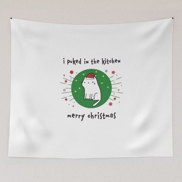 Item preview, I Puked In The Kitchen Merry Christmas , Funny Cat designed and sold by FirnandArt.