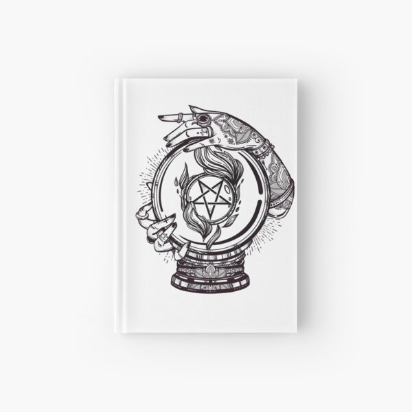 Psychic Reader with Crystal Ball and the Sigil of Baphomet Hardcover Journal
