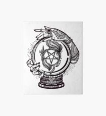 Psychische Leser mit Crystal Ball und das Siegel von Baphomet Galeriedruck