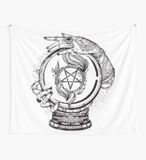 Psychic Reader with Crystal Ball and the Sigil of Baphomet Wall Tapestry