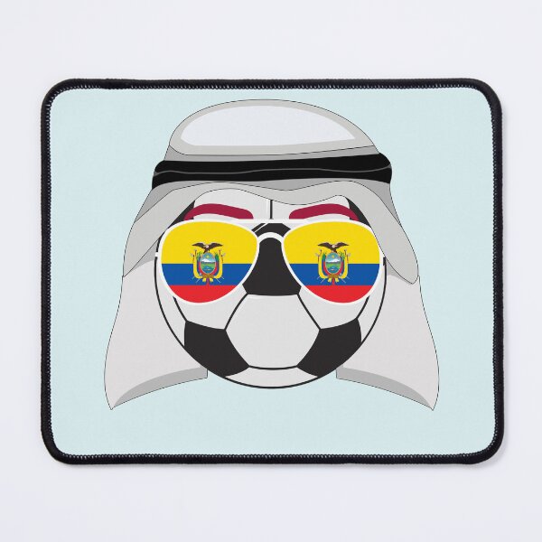 Item preview, Ecuador Flag inside Sunglasses on a Soccer ball Wearing a Keffiyeh designed and sold by Dexter Freeman.