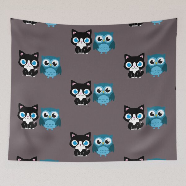 Item preview, Baby cat and  owl, kawaii friendly cat and owl  designed and sold by QUALITY-ZONE.
