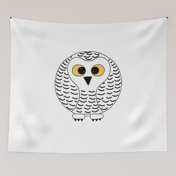 Item preview, A cartoonish round snowy owl Va designed and sold by BrachiaST.