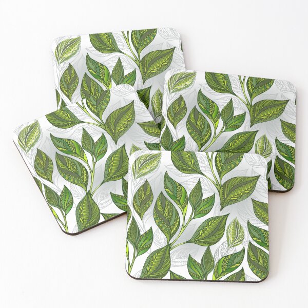 Item preview, Seamless Pattern with Green Tea Leaves designed and sold by Blackmoon9.