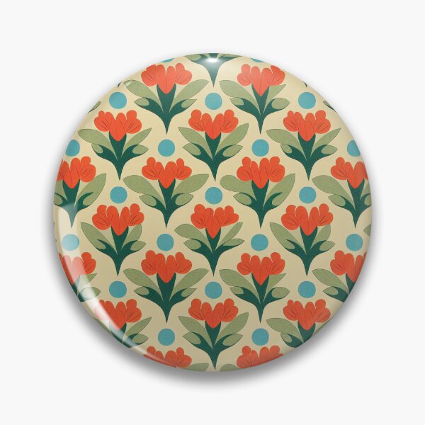 Aperçu de l'œuvre Motif floral orange vintage créée et vendue par DesArtStudio.