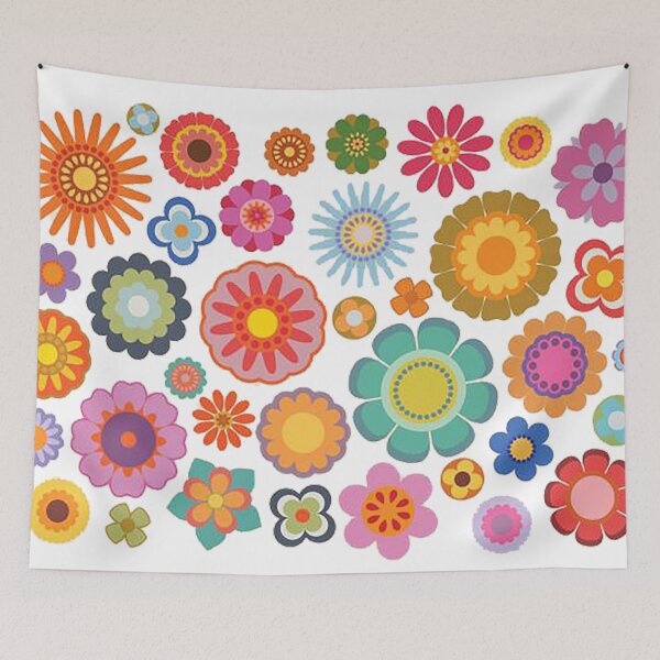 Item preview, Flowers, colorful illustrated flowers, daiseys, petals, floral, mod flowers designed and sold by Nostrathomas66.
