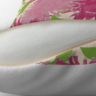 Alternate view of Abstract Pink Puffs Flowers Throw Pillow