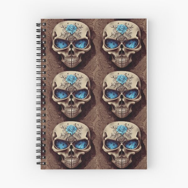 Item preview, Cracked skull with blue rose and blue eyes designed and sold by TreasuryOE.