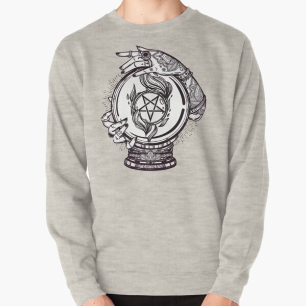 Psychic Reader with Crystal Ball and the Sigil of Baphomet Pullover Sweatshirt