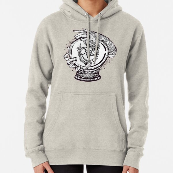 Psychic Reader with Crystal Ball and the Sigil of Baphomet Pullover Hoodie