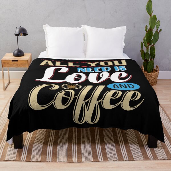 Item preview, All You Need Is Love And Coffee Art Design Draw Street Art Text Quote designed and sold by BK-Fishing.