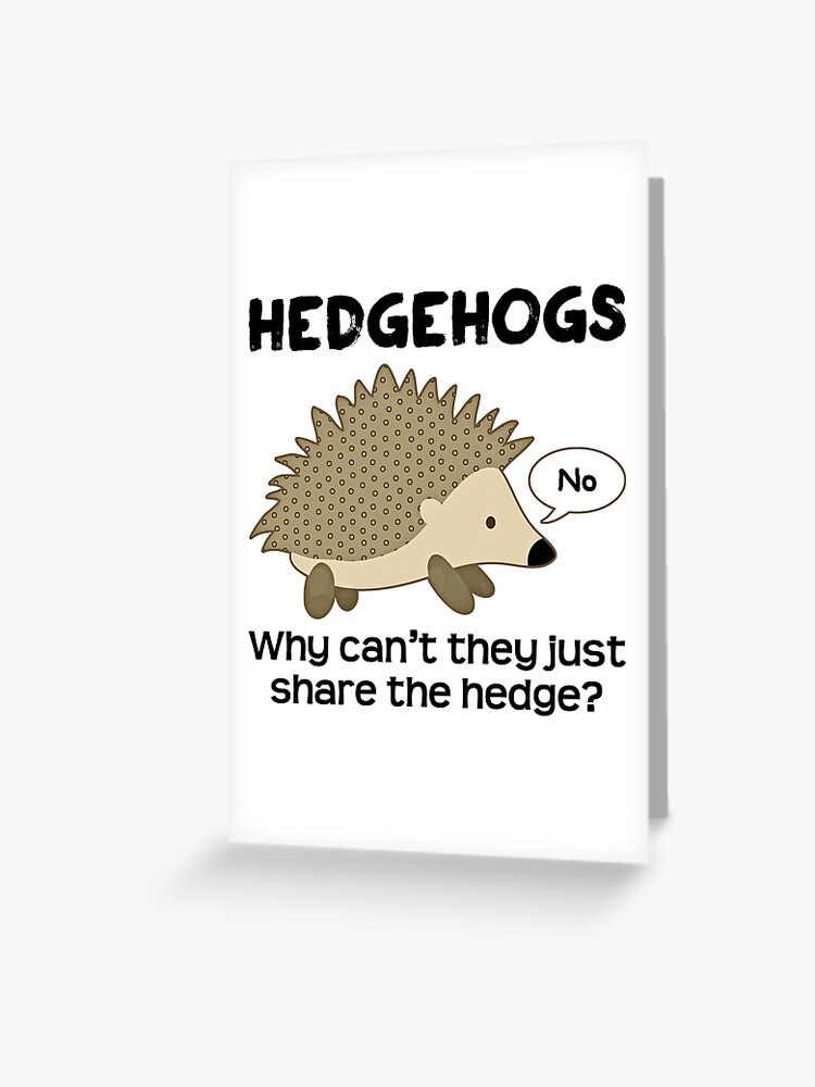 Hedge Hugs Hedgehog Pun Card Handmade Products Kolenik Stationery Party Supplies