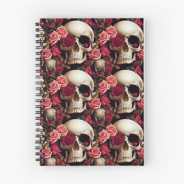 Item preview, Beautiful skull with pink roses and red roses designed and sold by TreasuryOE.