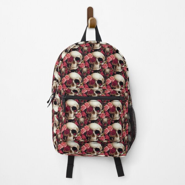 Item preview, Beautiful skull with pink roses and red roses designed and sold by TreasuryOE.