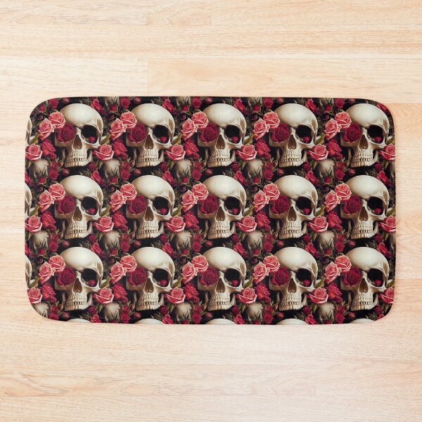 Item preview, Beautiful skull with pink roses and red roses designed and sold by TreasuryOE.