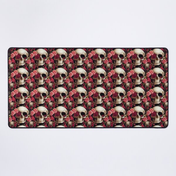 Item preview, Beautiful skull with pink roses and red roses designed and sold by TreasuryOE.