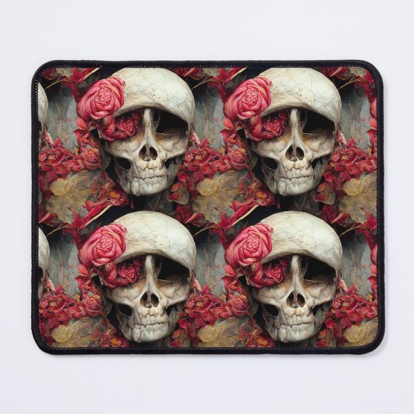 Item preview, Vintage skull with pink roses, RIP designed and sold by TreasuryOE.