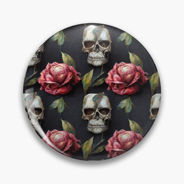 Item preview, Cracked skull with big rose and leafs, RIP designed and sold by TreasuryOE.