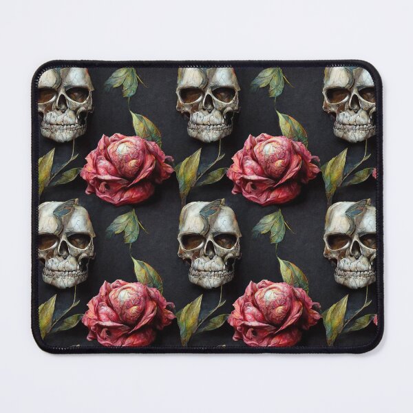 Item preview, Cracked skull with big rose and leafs, RIP designed and sold by TreasuryOE.