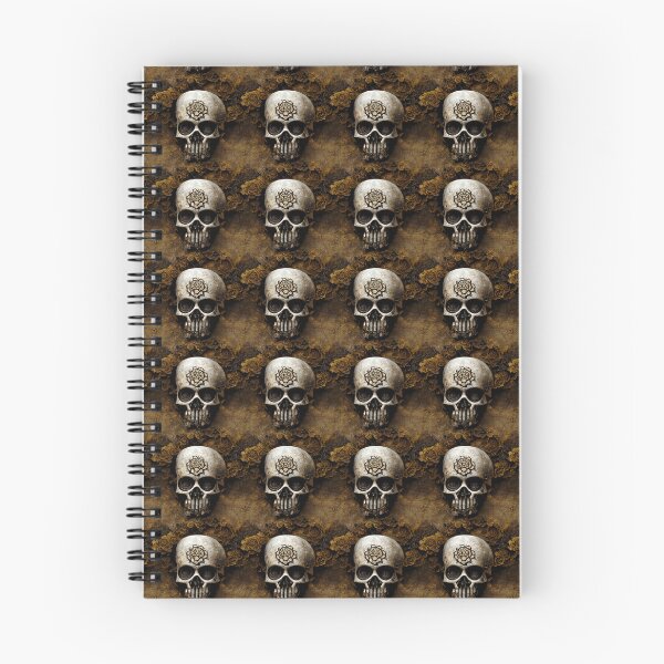 Item preview, Gothic skull with carved rose and golden rose pattern designed and sold by TreasuryOE.