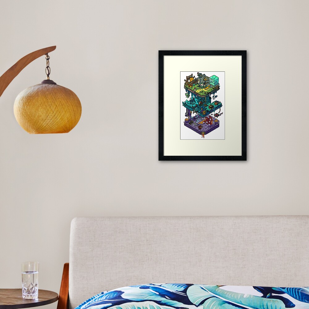 Dungeons and Isometric Dragons Framed Art Print