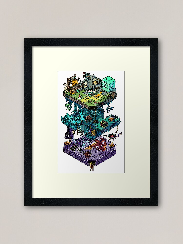 Alternate view of Dungeons and Isometric Dragons Framed Art Print