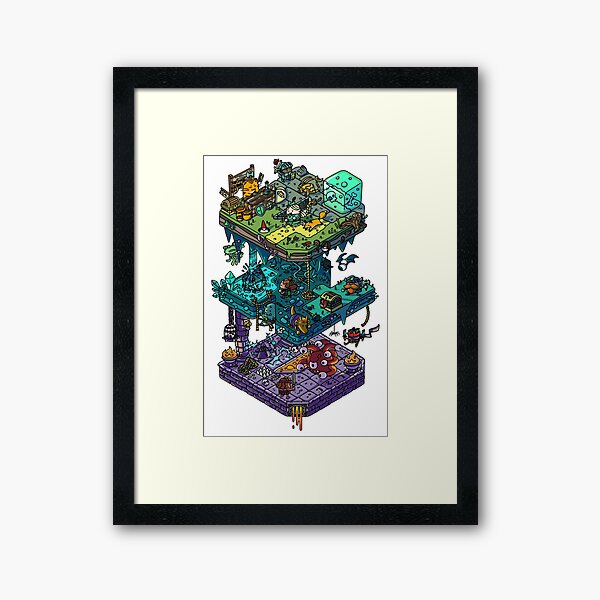 Dungeons and Isometric Dragons Framed Art Print