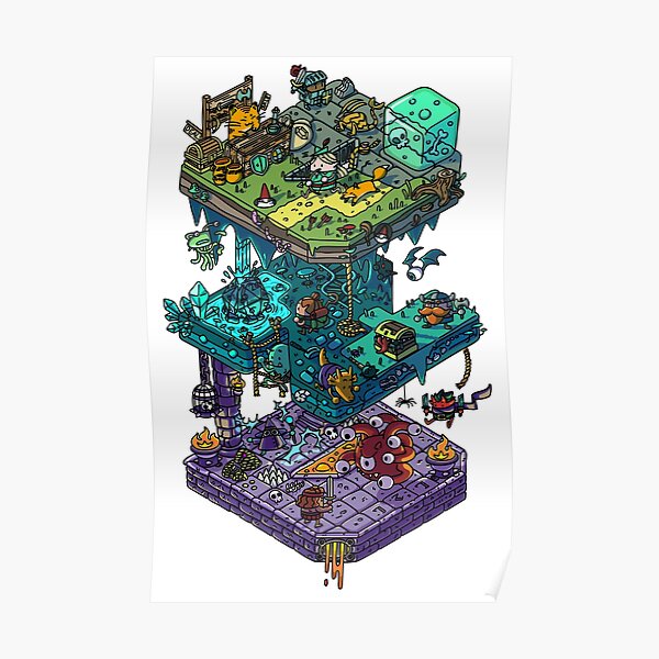 Dungeons and Isometric Dragons Poster