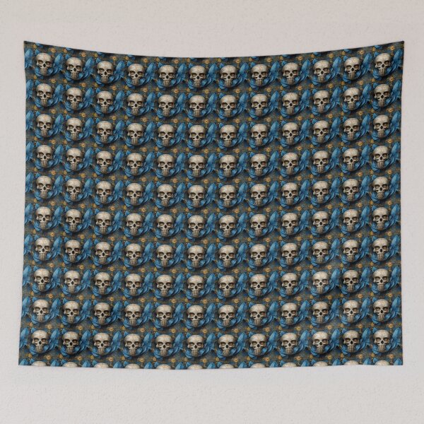 Item preview, Cracked skull with gold dust and blue leafs designed and sold by TreasuryOE.