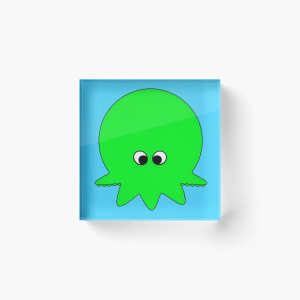 Item preview, Green cartoonish round octopus II designed and sold by BrachiaST.