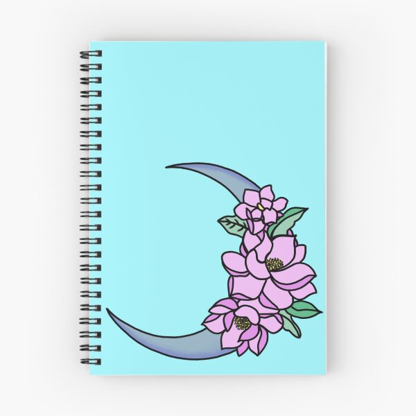 Item preview, Cute Boho blue moon with pink flowers  designed and sold by Maussa Ivimas.