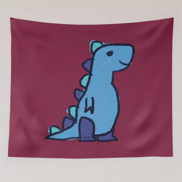Item preview, Dino 1 (blue, burgundy background) designed and sold by MentaLee.