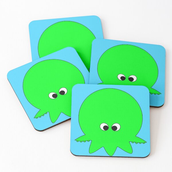 Item preview, Green cartoonish round octopus III designed and sold by BrachiaST.