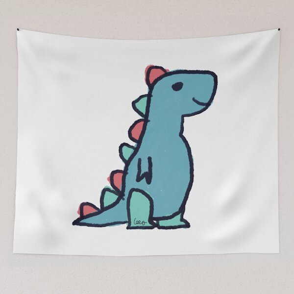 Item preview, Dino 1 (blue green red, white background) designed and sold by MentaLee.