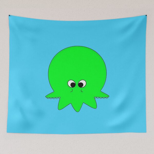 Item preview, Green cartoonish round octopus IV designed and sold by BrachiaST.