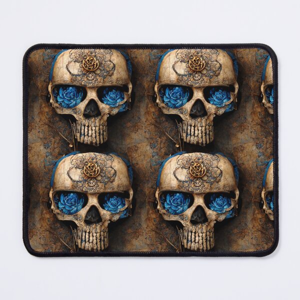 Item preview, Brutal skull with blue rose and blue eyes, hope designed and sold by TreasuryOE.