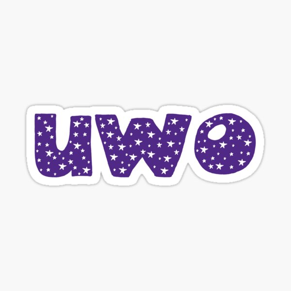 "UWO Western Stars - purple and white" Sticker for Sale by