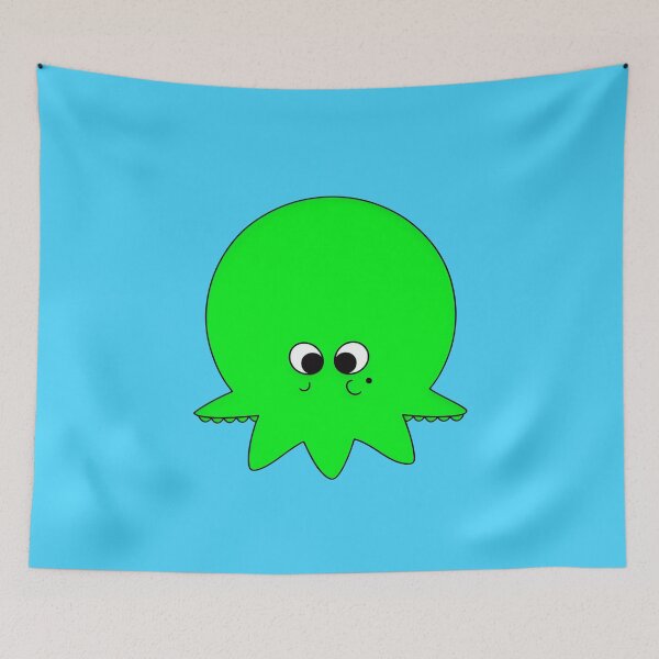Item preview, Green cartoonish round octopus V designed and sold by BrachiaST.