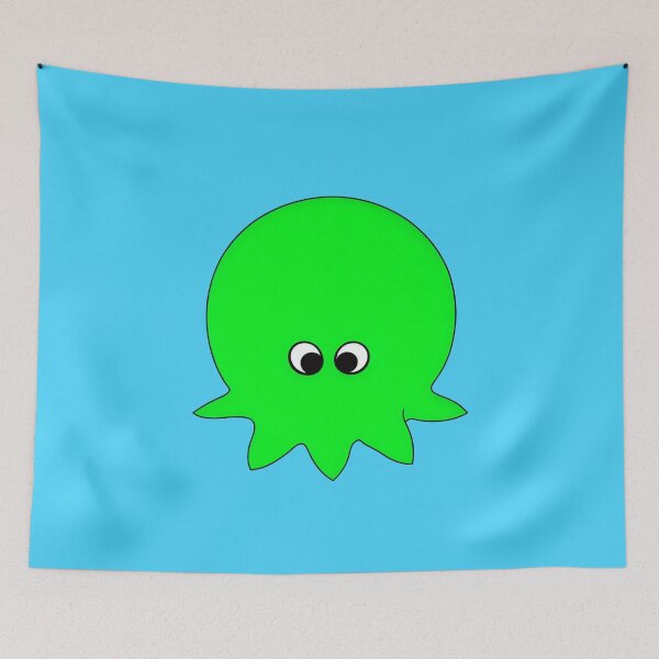 Item preview, Green cartoonish round octopus VI designed and sold by BrachiaST.