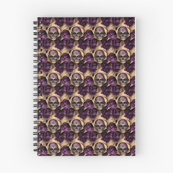 Item preview, Skull with purple rose and flower pattern, RIP designed and sold by TreasuryOE.