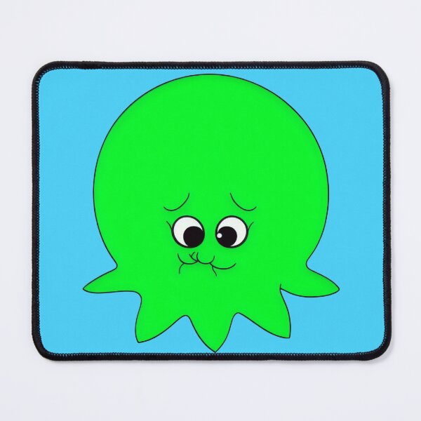 Item preview, Sad green cartoonish round octopus II designed and sold by BrachiaST.