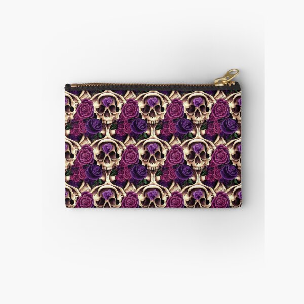 Item preview, Unique skull with purple roses and pink roses, shades of violet designed and sold by TreasuryOE.