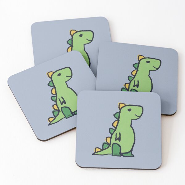 Item preview, Dino 1 (yellow green, blue gray background) designed and sold by MentaLee.