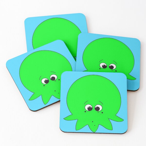 Item preview, Green cartoonish round octopus VIII designed and sold by BrachiaST.