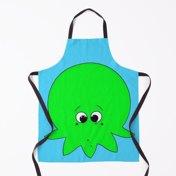 Item preview, Green cartoonish round octopus VIII designed and sold by BrachiaST.