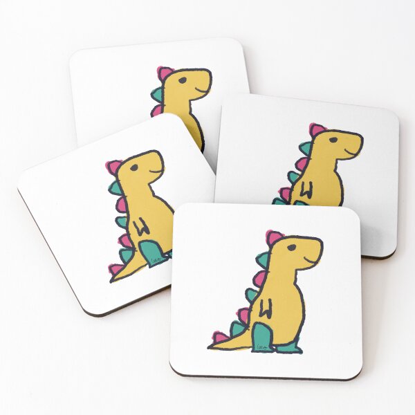 Item preview, Dino 1 (yellow green red, white background) designed and sold by MentaLee.