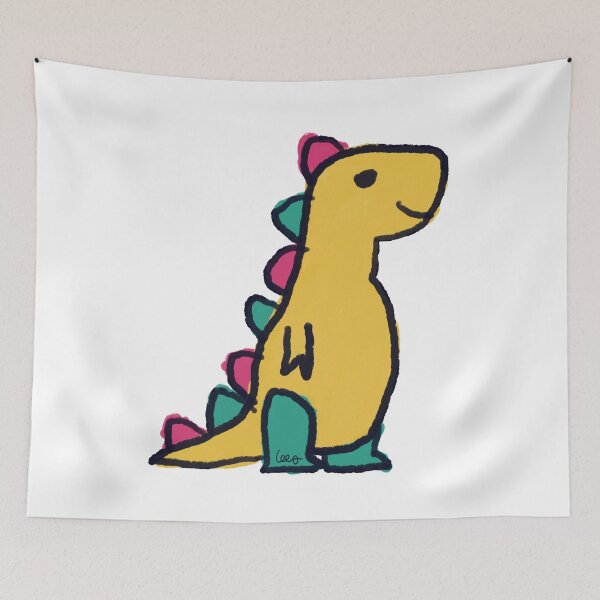 Item preview, Dino 1 (yellow green red, white background) designed and sold by MentaLee.