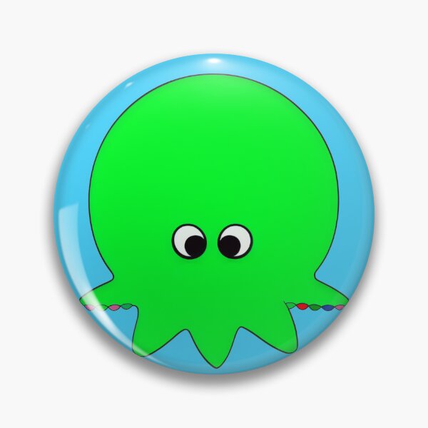 Item preview, Green cartoonish round octopus IX designed and sold by BrachiaST.